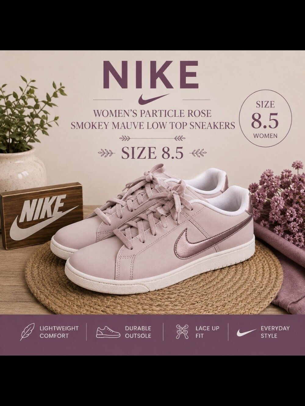 Nike Women’s Particle Rose Smokey Mauve Low Top Sneakers